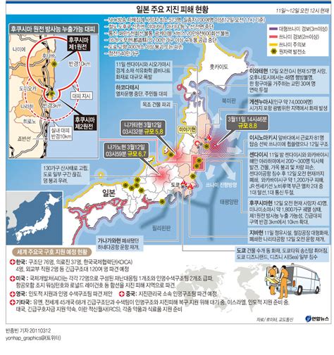 일본 지진 위치 지도
